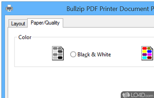 General configuration settings - Screenshot of Bullzip PDF Printer