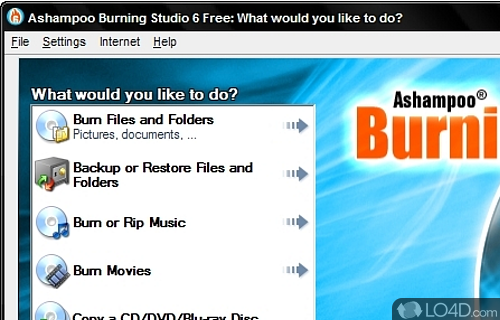 Screenshot of Burning Studio Free - User interface