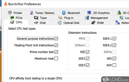 Test the performance of hardware - Screenshot of BurnInTest Professional