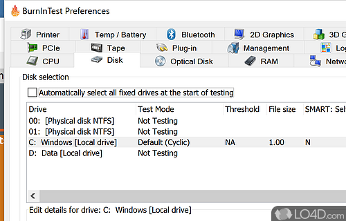PC Reliability and Load Testing for your Desktop Windows PC - Screenshot of BurnInTest Professional
