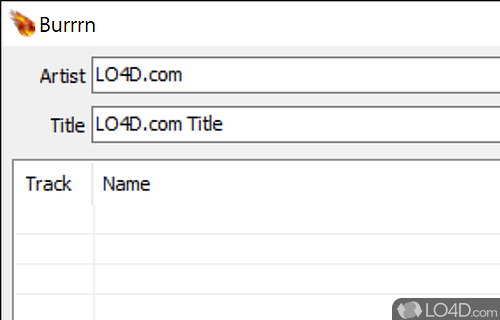 Burn audio CDs using various types of audio files - Screenshot of Burrrn
