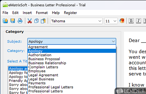 Business Letter Professional screenshot