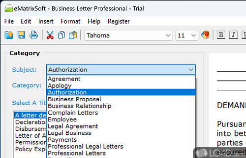 Business Letter Professional screenshot