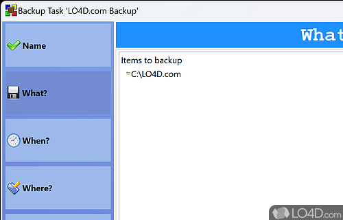 Encrypt and schedule backup tasks - Screenshot of BUtil