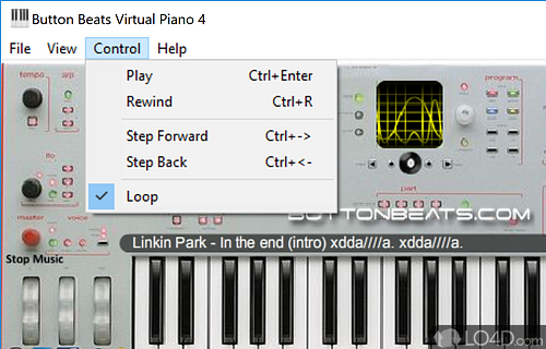 Basic functionality - Screenshot of Virtual Piano