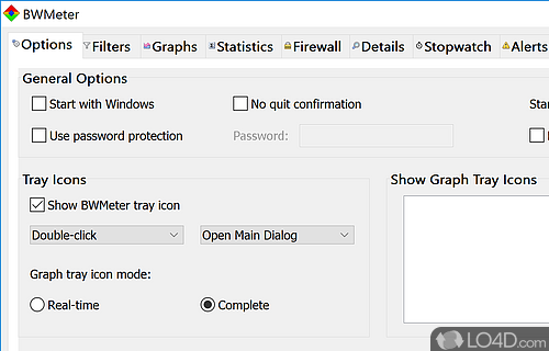 Monitor or restrict bandwidth - Screenshot of BWMeter