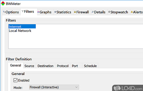 A powerful bandwidth meter, monitor, traffic controller and firewall - Screenshot of BWMeter