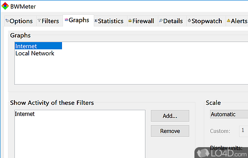 Bandwidth meter, monitor, traffic controller and firewall - Screenshot of BWMeter