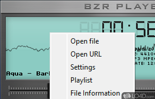 Analyze file details and add effects - Screenshot of BZR Player