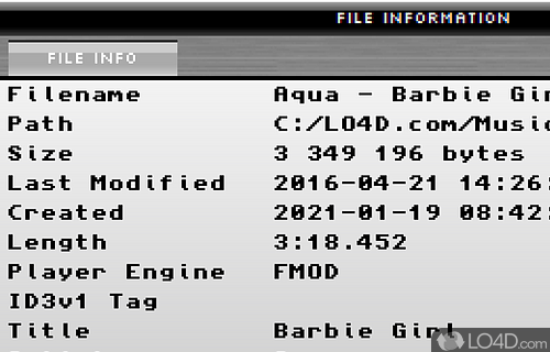 User interface - Screenshot of BZR Player