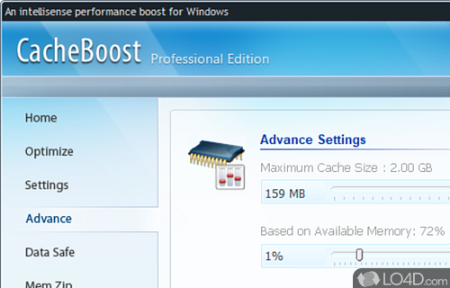 Preset optimization profiles and custom configurations - Screenshot of CacheBoost Professional