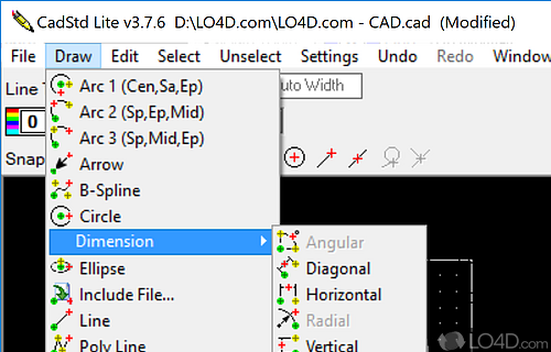 Lightweight and easy to use - Screenshot of CadStd Lite