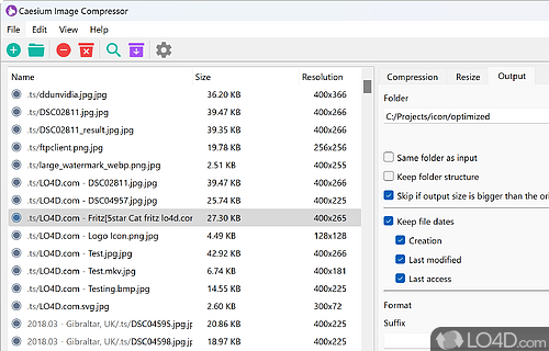 Compress photos without quality loss - Screenshot of Caesium Image Compressor