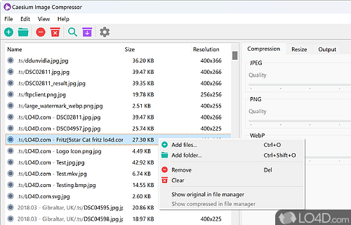 Compress your photos without quality loss - Screenshot of Caesium Image Compressor