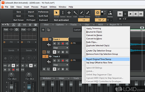 Modern recording studio - Screenshot of Cakewalk