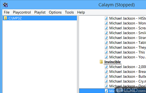 Enjoy all of songs or connect to a radio station over the Internet - Screenshot of Calaym