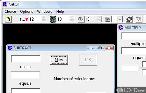 Screenshot of Calcul - User interface