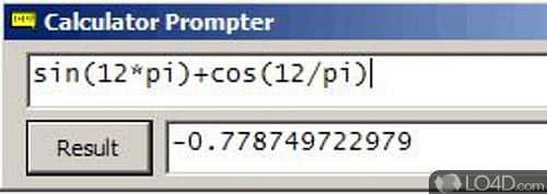 Screenshot of Calculator Prompter - User interface