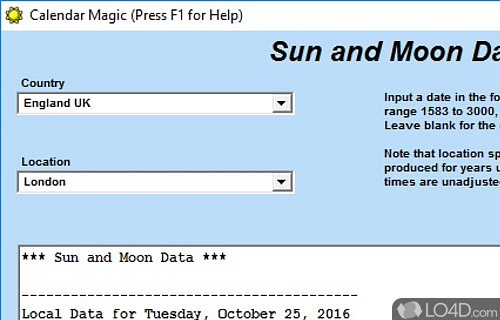 Screenshot of Calendar Magic - Examine various calendar related information, such as conversions, global holidays