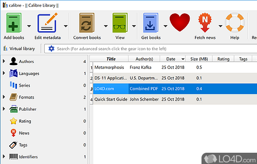 Keep e-book library thoroughly organized - Screenshot of Calibre