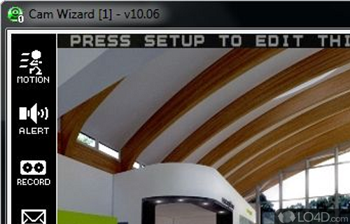 Screenshot of CAM Wizard - USB webcam motion detection WMV video capture, record, email