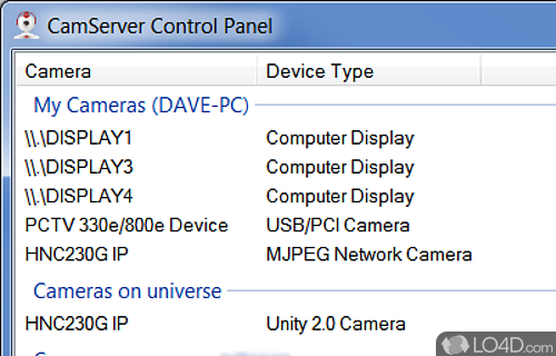 Screenshot of CamServer - Find out who is using computer and why, or simply turn webcam into a surveillance unit