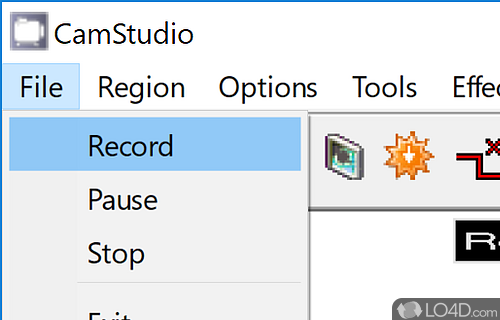 Record the desktop - Screenshot of CamStudio