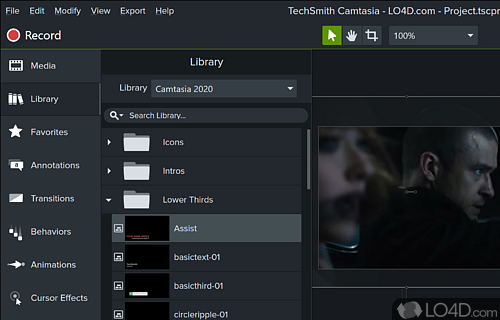 Add cursor highlight effects - Screenshot of Camtasia