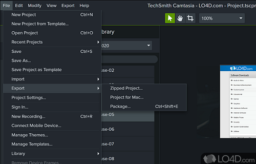 Create professional videos with ease - Screenshot of Camtasia