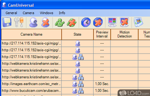 Screenshot of CamUniversal - Cam software that can manage all webcams, IP-cams