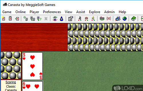 User interface - Screenshot of Canasta Card Game