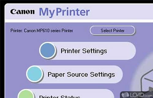 Screenshot of Canon My Printer - Piece pf software that provides a method of operating Cannon printer, with an option to diagnose