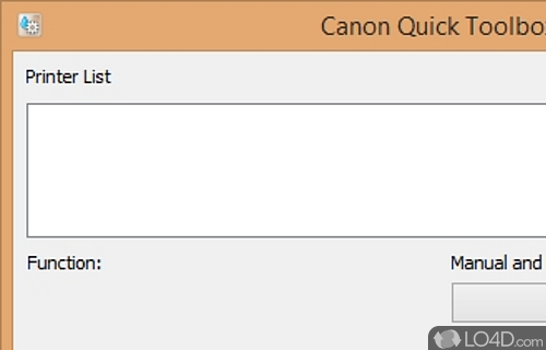 Screenshot of Canon Quick Toolbox - User interface