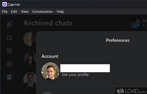 Enjoy the same chat functionality as in the browser - Screenshot of Caprine