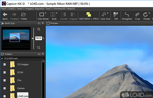 A professional tool for manipulating Nikon-grabbed RAW images - Screenshot of Capture NX-D