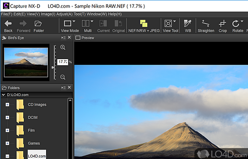 Complex and app developed in order to edit the RAW image files that you snapped using Nikon camera - Screenshot of Capture NX-D