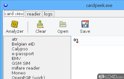 Software solution designed to provide you with the means of successfully viewing the contents of smart cards - Screenshot of cardpeek