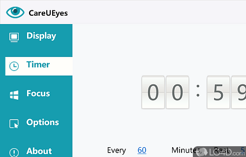 Provides rest notifications to keep you from working for too long at a time - Screenshot of CareUEyes