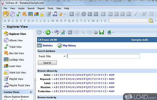 Screenshot of CATraxx - User interface