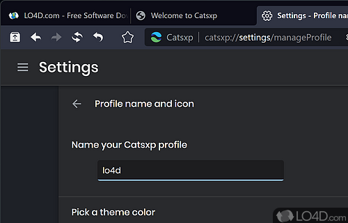 A privacy-oriented and reliable browser  - Screenshot of Catsxp