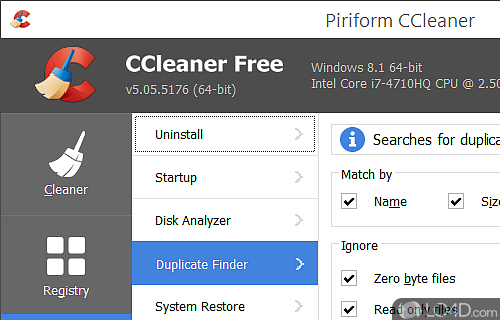Using little system resources - Screenshot of CCleaner