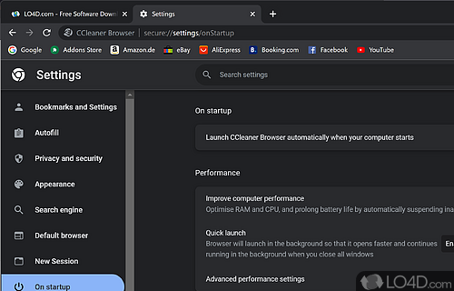 A hassle-free web browser for privacy - Screenshot of CCleaner Browser