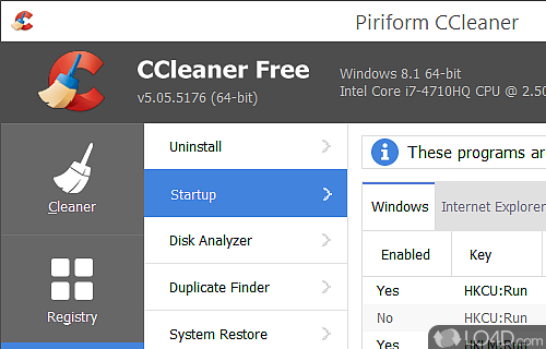 Delete temporary files, clear the cache in multiple browsers - Screenshot of CCleaner Portable