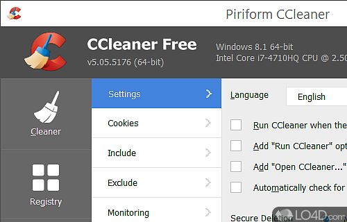 CCleaner - Screenshot of CCleaner Portable