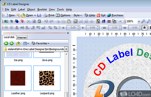 Screenshot of CD Label Designer - Create detailed CD covers and disc models using the various layouts and customization methods provided by this complex and app
