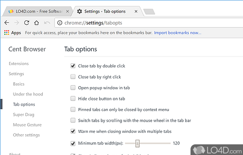 A Chromium-based browser - Screenshot of Cent Browser