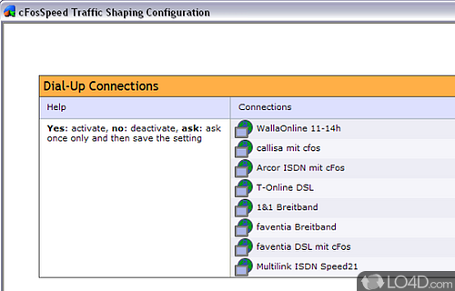 Screenshot of cFosSpeed - Optimize the speed of Internet connection, closely monitor the bandwidth usage