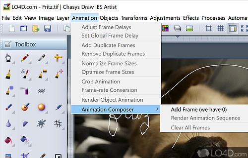Post-production and processing - Screenshot of Chasys Draw IES