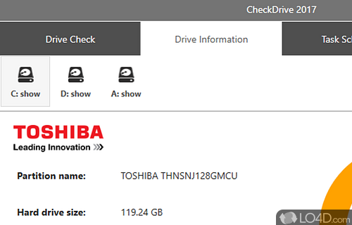 Screenshot of CheckDrive - Check hard drives for errors and get a glimpse at their SMART parameters to ensure they work at top performance at all times