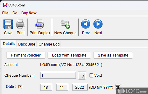 Electronic Cheque Writer screenshot